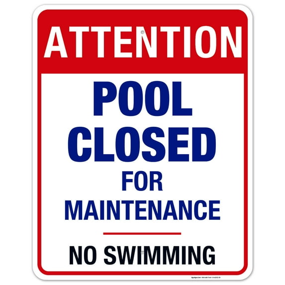 Pool Closed for Maintenance, No Swimming Sign, Pool Sign,