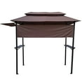 thumbnail image 2 of 8'x4' Grill Gazebo Canopy, Grill Tent for Outdoor Grill, Double Tiered BBQ Gazebo with Two Extra Shadow, Two Shelves, Eight Hooks, Small Grill Shelter For Backyard, Patio (Light Brown), 2 of 9