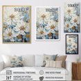 thumbnail image 4 of Designart "Natural Blue Symphony Of Zinnias" Zinnias Floater Framed Wall Art Living Room, 4 of 5