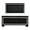 Black, variant on Silver, 2 ball - bearing drawers, faux crystal bar pulls / Bedroom nightstand with decorative mirror