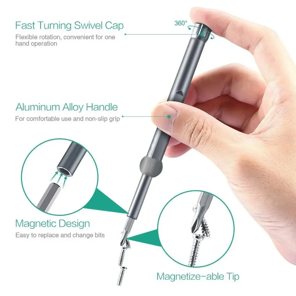 STONEGO 50-in-1 Magnetic Screwdriver Set - Includes Five-Leaf Y-Shaped, Plum Blossom, and More for Mobile Phones, PCs, Watches, Earphones, and Aircraft Toys