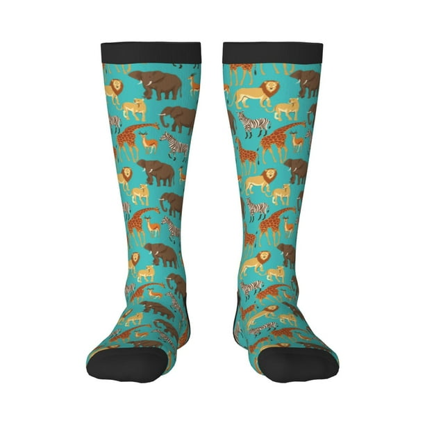 Fotbe Cute Animals Calcetas Divertidas Estampadas para Hombre y Mujer, Calcetas de Algodón hasta la Rodilla para Caminar, Correr, Enfermería y Embarazo