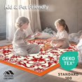 thumbnail image 4 of ODIKA 4'x6' Machine Washable Non-Slip Area Rug, Verdant Scrollwork Arrangement with Flourishing Floral Medley Motifs High Traffic Rug, Orange, 663169, 4 of 5