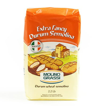 Extra Fancy Durum Wheat Semolina Flour by Molino Grassi (2.2 (Best Semolina Flour For Pasta)