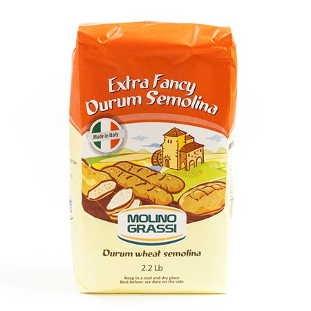 Extra Fancy Durum Wheat Semolina Flour by Molino Grassi (2.2 (Best Flour For Extruded Pasta)