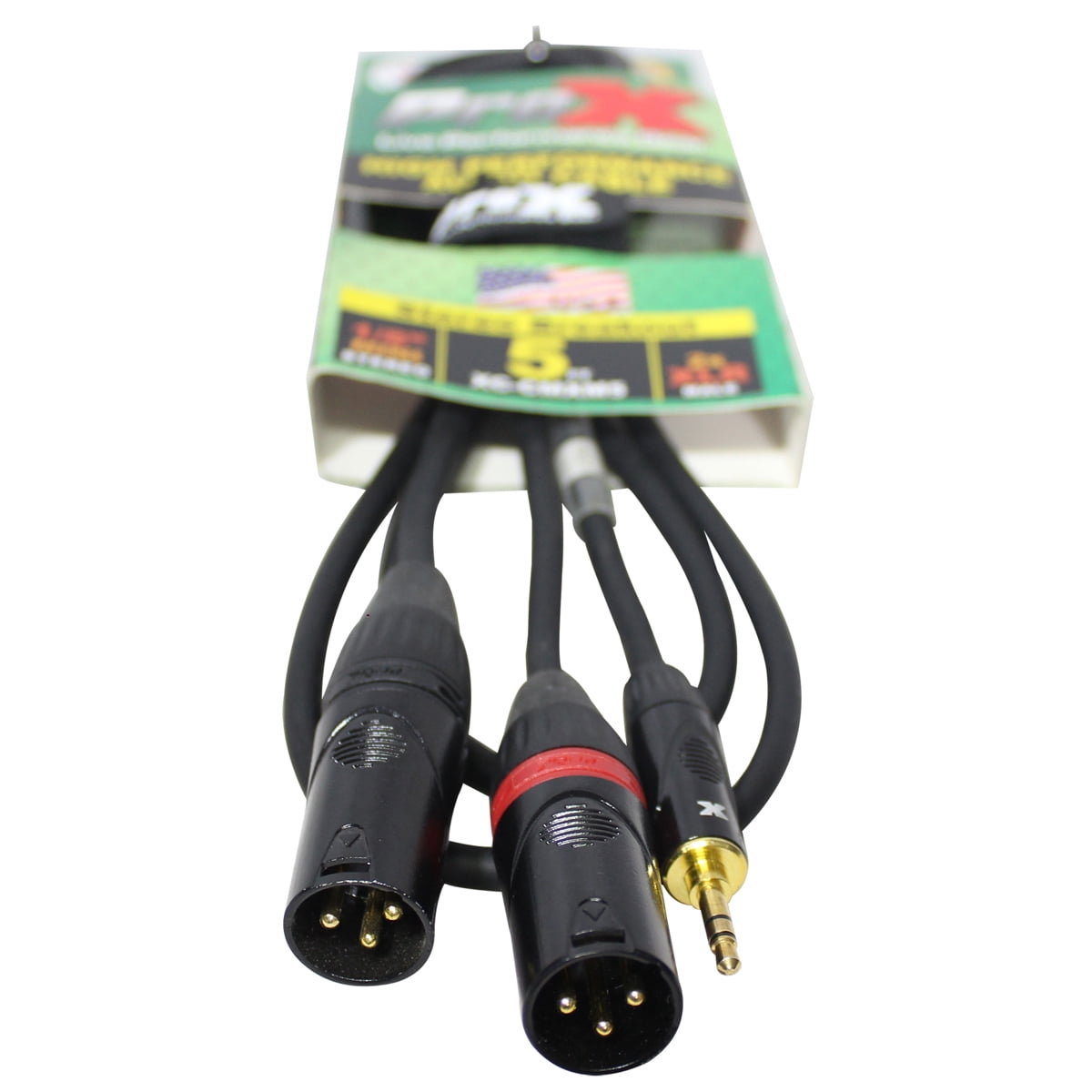 Prox 3.5Mm Trs To Dual Xlr-M Balanced High Performance Audio Cable, 5Ft