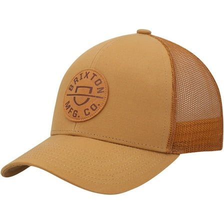 Brixton Men's Trucker Hat Crest Netplus MP Mesh Cap in Golden Brown