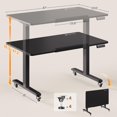 thumbnail image 3 of SEDETA 47 Inch Electric Standing Desk with Wheels, 180° Tiltable Foldable Computer Desk, Height Adjustable Desk for Writing, Drawing, Gaming, Sit Stand Up Desk, Perfect for Bed/Sofa/Office, Black, 3 of 10