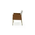 thumbnail image 3 of Modrest Pettit Modern White & Brass Arm Dining Chair, 3 of 5