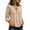 Khaki, variant on Womens Bow Tie Front Tops 3/4 Summer Sleeve Shirts Dressy Casual Elegant Flowy Tunic Tops Loose Fit Blouses