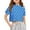 AB03-Royal Blue, variant on Inglocry Girls Short Sleeve Crop Tops Kids Fashion Oversized Cute Crew Neck Cropped Athletic T Shirts Oversized T-Shirt Polka Dot Graphic Tees Red 2-3Y