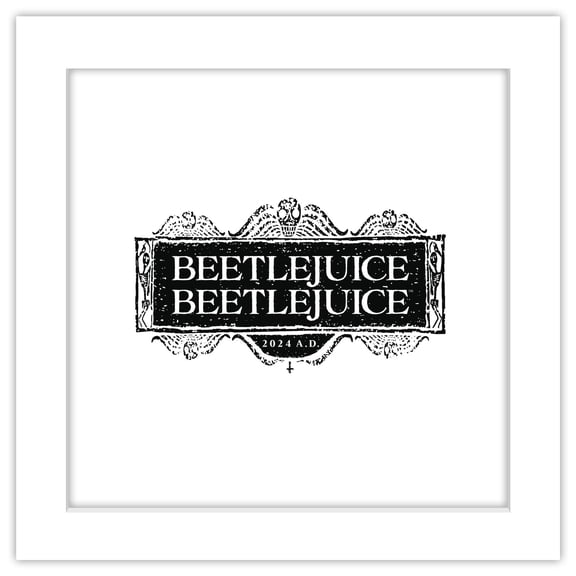 Gallery Pops Beetlejuice Beetlejuice - Logo Wall Art, White Framed Version, 12" x 12"