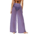 thumbnail image 6 of LYEAA Womens Chiffon Beach Pants Elastic Waist Sun Protection Boho Shorts Solid Quick Dry Wide Leg Pants Vacation Shorts, 6 of 7