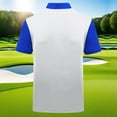 thumbnail image 6 of ZCFZJW Mens Golf Shirt Short Sleeve Sport Moisture Wicking Color Block Printed Athletic Workout Tees Shirts Lightweight Collared Casual T-Shirt Blue L, 6 of 6