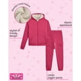 thumbnail image 2 of Real Love Girls Jogger Set - 2 Piece Fully Sherpa Lined Fleece Zip Up Hoodie and Cargo Jogger Pants (5-16), 2 of 7