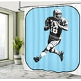 thumbnail image 5 of Ambesonne Sports Shower Curtain, American Football Retro, 69"Wx84"L, Blue Black White, 5 of 5