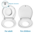thumbnail image 4 of Round Toilet Seat with Built in Toddler Potty Training Toilet Seat, Slow Close & Magnet, 4 of 9