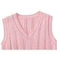 thumbnail image 6 of CCRFTGI Sweater Vest for Boys Girls 5-12Y Fashion Knit Vest Comfort Uniform Regular Fit Winter Pullover Top Pink 9-10Y, 6 of 9