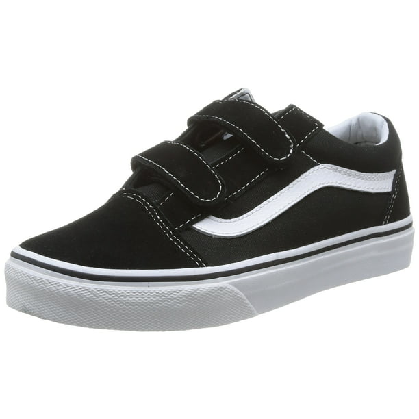 vans old skool v skate shoe black/true white 2.5 m us little kid - Walmart.com