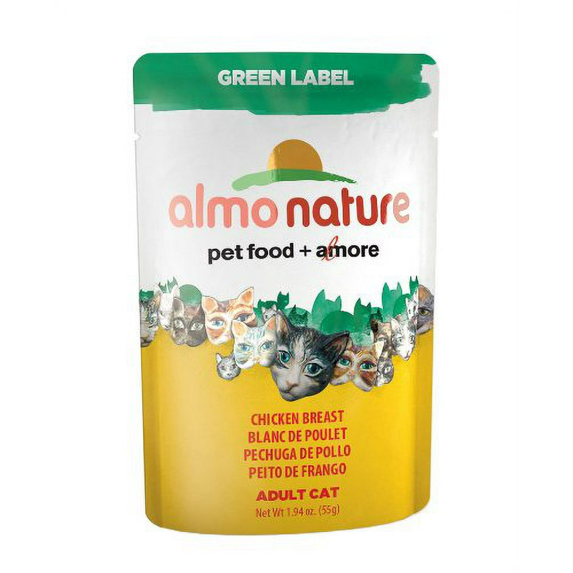 Almo Nature 1301 Green Label Chicken Breast Cat Food Pouches 24 55GM Walmart