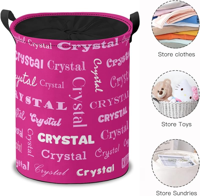 Custom Name Laundry Hamper Basket, Personalized Collapsible Portable Laundry Bag with Name, Storage Bins Baskets, Baby Boys Girls Laundry Basket,Toys Storage Basket, Gifts Basket, Bedroom Home Decor