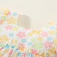 thumbnail image 4 of Girl Short Sleeve Square Neck Floral Print Ruffled A-Lined Dress, 4 of 9