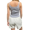 thumbnail image 4 of xiaxaixu Women Basic Knitted Cropped Tank Sleeveless Square Neck Fitted Workout Tanks Top Sexy Going Out Racerback (Basic Khaki, M), 4 of 5