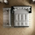 thumbnail image 2 of 74.8'' Pull Out Sofa Bed Queen, Convertible Sleeper Sofa Couch, Velvet Loveseat Recliner, Comfy Cloud Futon Couch for Living Room, Apartment, Small Space, Bedroom, RV, Grey, 2 of 11