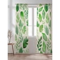 thumbnail image 2 of Sheer Curtains 108 Inches Long 2 Panels Set for Living Room, Green Leaves Semi Sheer Curtains for Windows, Spring Plants Rustic Vintage Botanical Voile Window Treatments Rod Pocket Curtain, 2 of 7