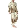 thumbnail image 2 of Gaeub New York Mens Pajamas Set Mens Sleepwear with Long Sleeve Top & Bottoms PJs-Large, 2 of 7