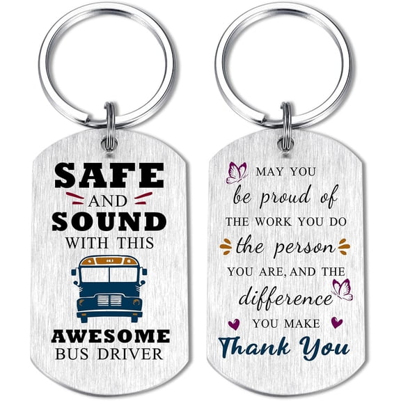 Bus Driver Gifts - School Bus Driver Appreciation Keychain - End of Year Thank You Gift from Students Kids Parents