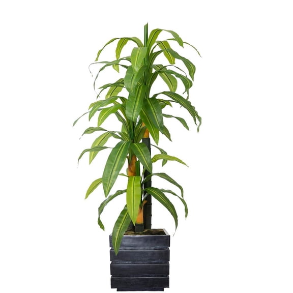 Vintage Home Artificial Faux Real Touch 77" Tall Real Touch Taro Plant And Resin Planter