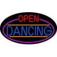 thumbnail image 1 of Open Dancing Oval With Pink Border LED Neon Sign 20 x 37 - inches, Clear Edge Cut Acrylic Backing, with Dimmer - Bright and Premium built indoor LED Neon Sign for Bar decor., 1 of 7