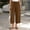 Brown, variant on Women's Seve-Eighths Pants Baeitkot Women's Solid Color Casual Decorative Button Drawstring Seve-Eighths Pants Navy XL