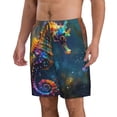 thumbnail image 2 of Rocae Neon Seahorse Underwater Realm for Men's Beach Shorts Casual Elastic Waist Drawstring Summer Beach Shorts,S-3XL-Medium, 2 of 6