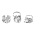thumbnail image 1 of Conjunto de Anillos Gruesos de Plata para Mujeres, Anillo Ajustable Apilable, Joyería de Declaración Vintage, Tono Plateado, 3 Piezas, 1 of 6
