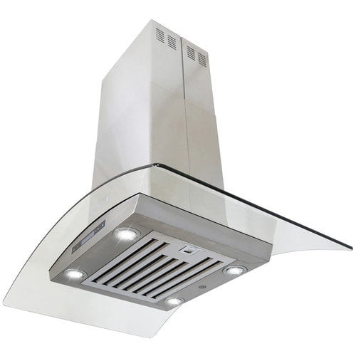 36 inch 870 CFM Island Mount Ventless Ductless Range Hood ...