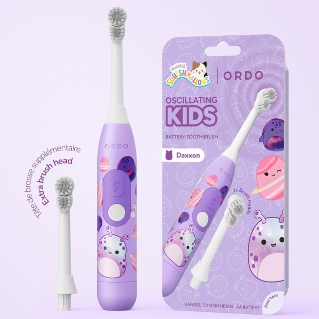 Ordo Oscillating Kids Battery Toothbrush - Squishmallows Daxxon - Purple