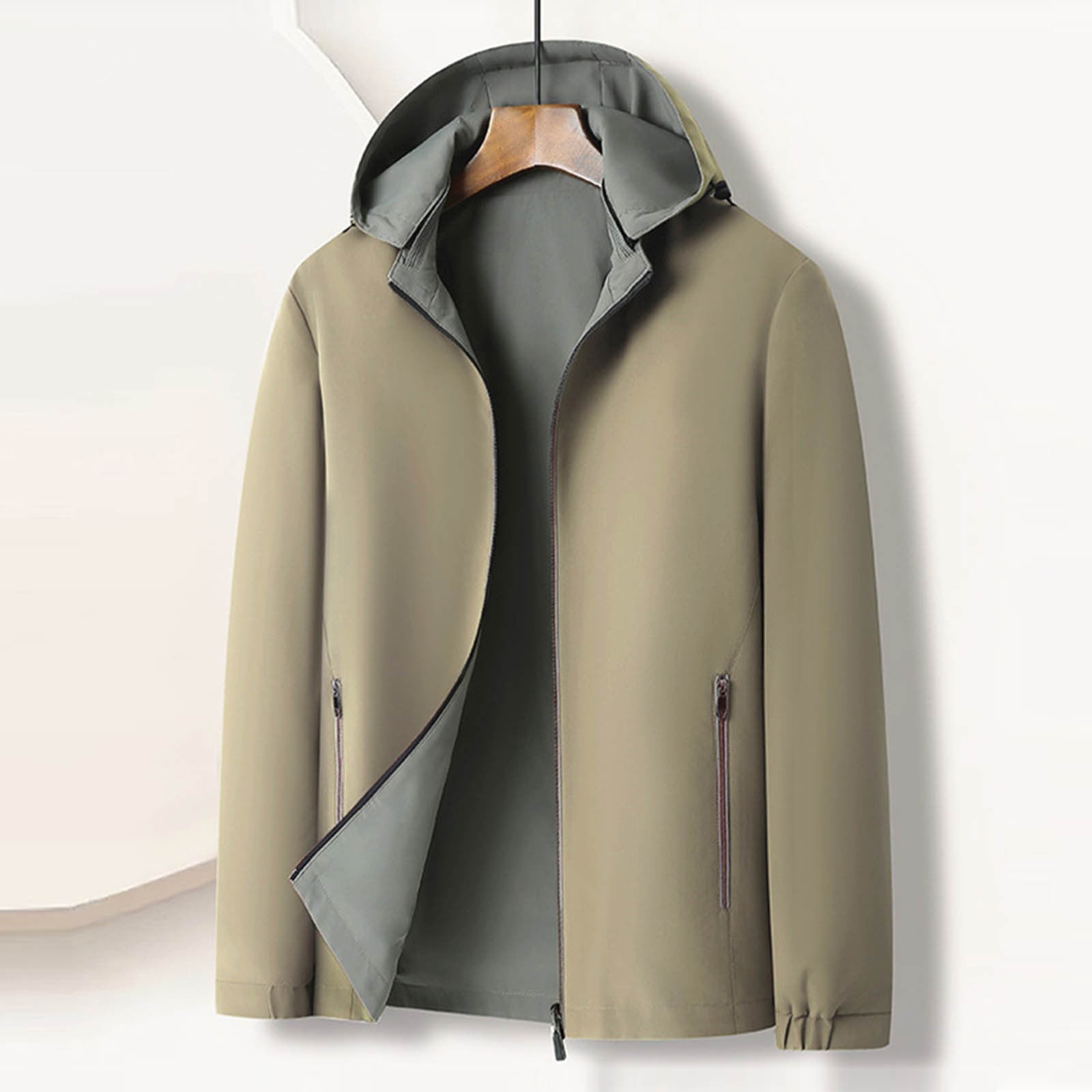 Tauxra Outerwear for Men,Men's Solid-Color Fashionable