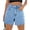 Light blue, variant on Summer Matched High Women's Shorts Straight Leg Raw Hem Retro Waist Denim Shorts with Pockets