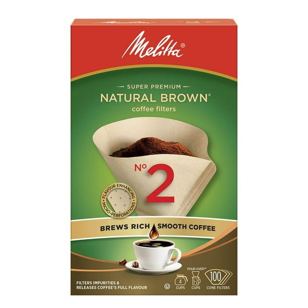 Café filtre numéro 2 de Melitta - brun naturel Paquet de 100