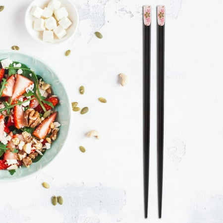 

Loewten Japanese Style Chopsticks Wooden Chopsticks 1 Pair of Japanese Style Sakura Pattern Reusable Durable Wooden Chopsticks