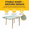 thumbnail image 4 of Ocean Coastal Table Cloths for 5 Foot Rectangle Tables, Summer Nautical Beach Coral Starfish Patio Waterproof Elastic Fitted Tablecloths, Washable Rectangular Table Cover for Camping, 4 of 8