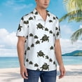 thumbnail image 6 of Uemuo Sea Turtle Printed Regular Fit Short Sleeve Casual Hawaiian Shirt for Men,Aloha shirt,Tropical shirt,Floral print shirt,Vacation Beach shirt-3X-Large, 6 of 9