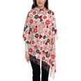 thumbnail image 3 of Honeii Cute ladybugs red Print Scarf Oversized Scarf Tassel Fall Winter Thick Scarf Warm Shawl Women,Women's Scarves & Wraps, 3 of 8