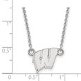 thumbnail image 3 of Sterling S. Rh-p LogoArt University of Wisconsin Small Pendant With Necklace; 18 inch; for Adults and Teens; for Women and Men, 3 of 3