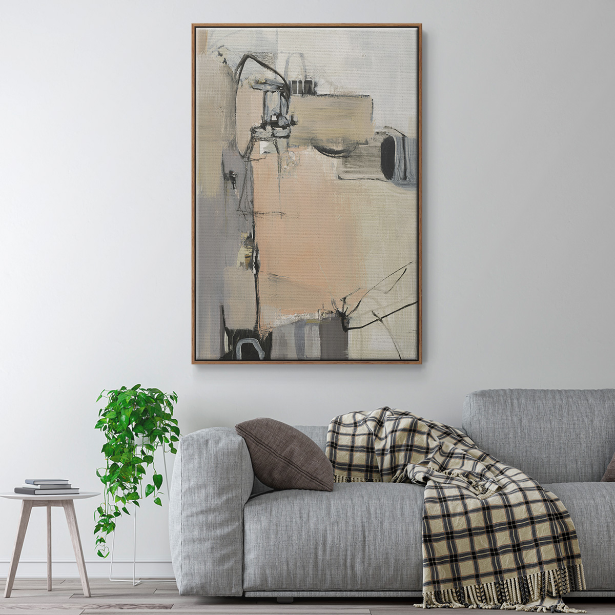Sandstone Framed Premium Gallery Wrapped Canvas - Ready to Hang - 17 x 25 - Walnut Floating Frame