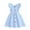 Blue, variant on Wuxain Kids Girls Summer Casual Dress Ruffle Sleeve A Line Button Down Striped Dresses Summer Skirt, Blue, 3-4 Years