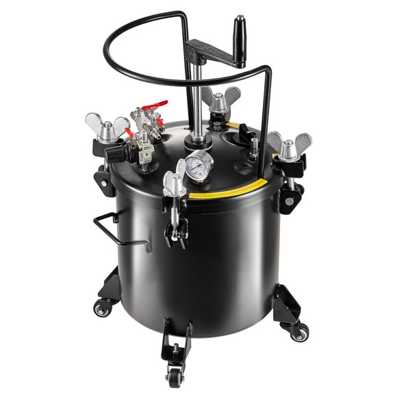 KFFKFF Spray Paint Pressure Container, 20L/5gal Capacity, Adjustable 70 psi, Durable Steel Construction with Wheels, Includes Leak Repair Sealant for Residential and Industrial Use