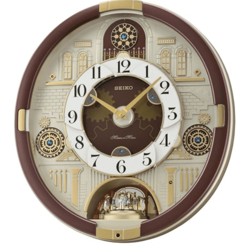 Seiko Melodies in Motion Clock Clock with Swarovski Crystals 